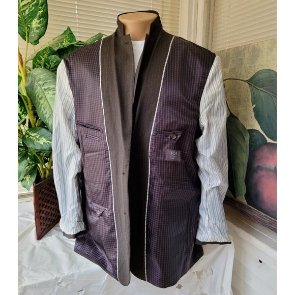 JOE JOSEPH ABBOUD 46L MEN'S SPORT COAT GRAY BROWN WOOL 2-BUTTON/2-VENT B537 - Picture 6 of 15